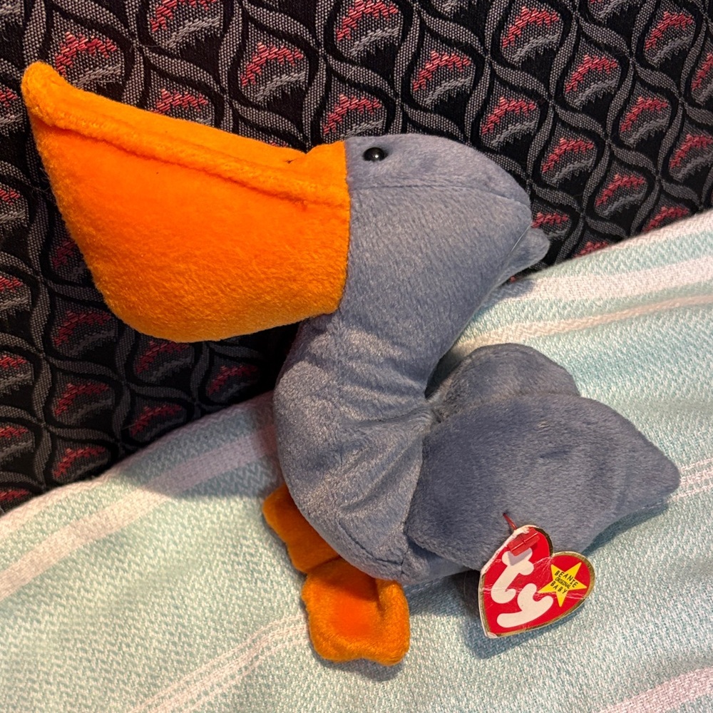 Ty Gray and Orange Pelican Plush